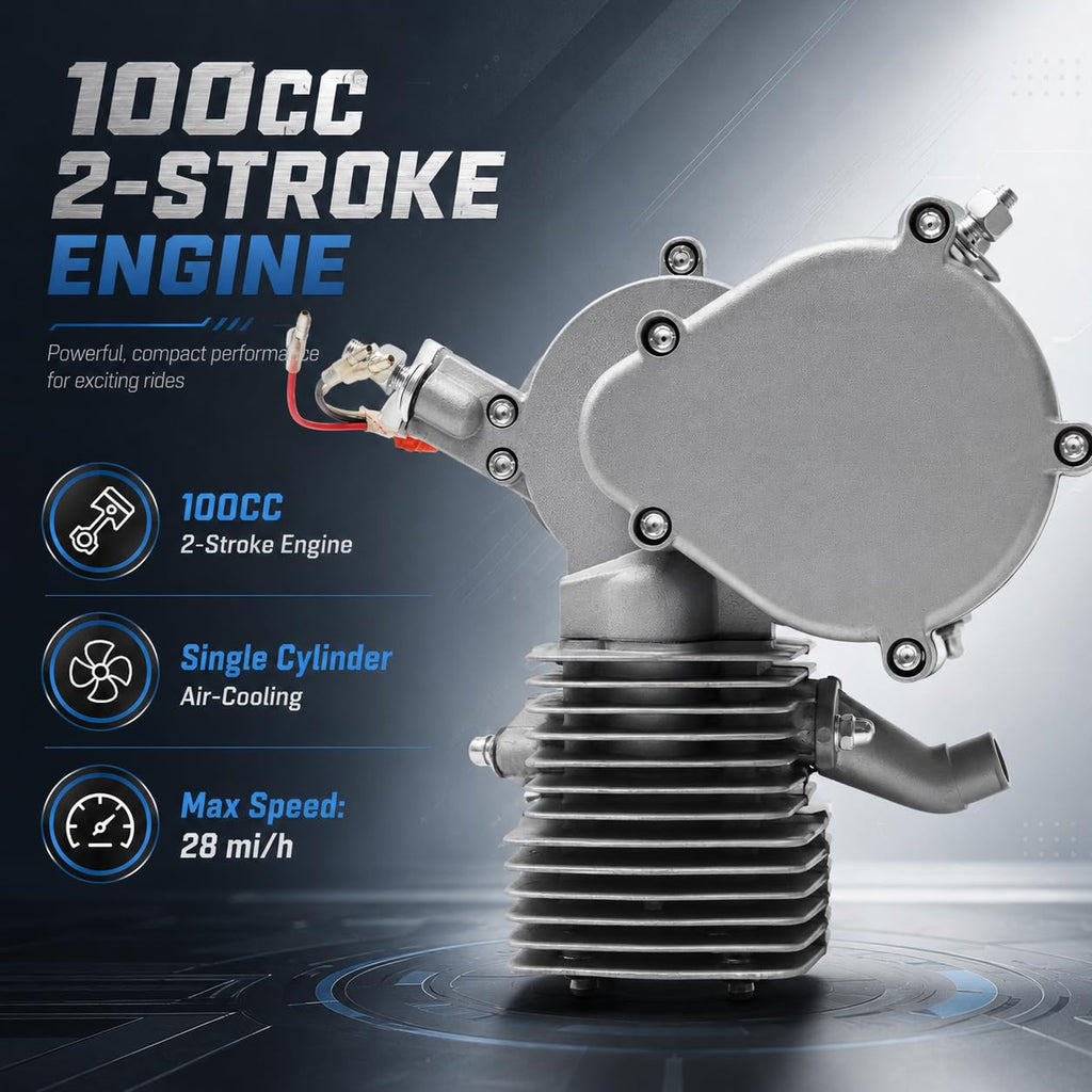 2-Stroke 100cc Gas Bicycle Engine Kit with 44 Tooth Sprocket E262