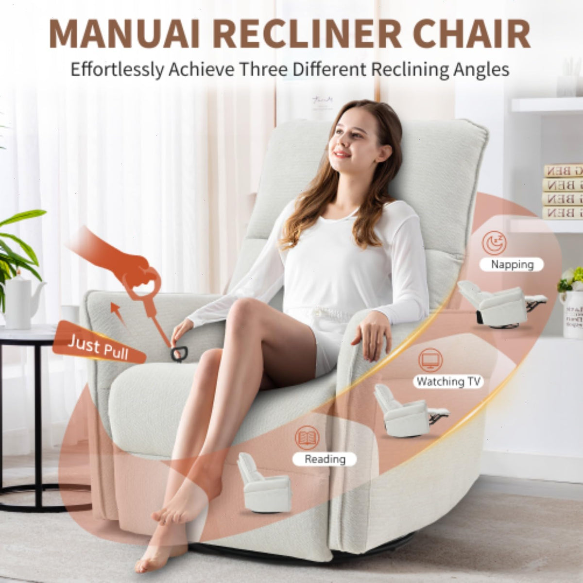 Blue-Gray Snowflake Velvet Swivel Rocker Recliner C62838