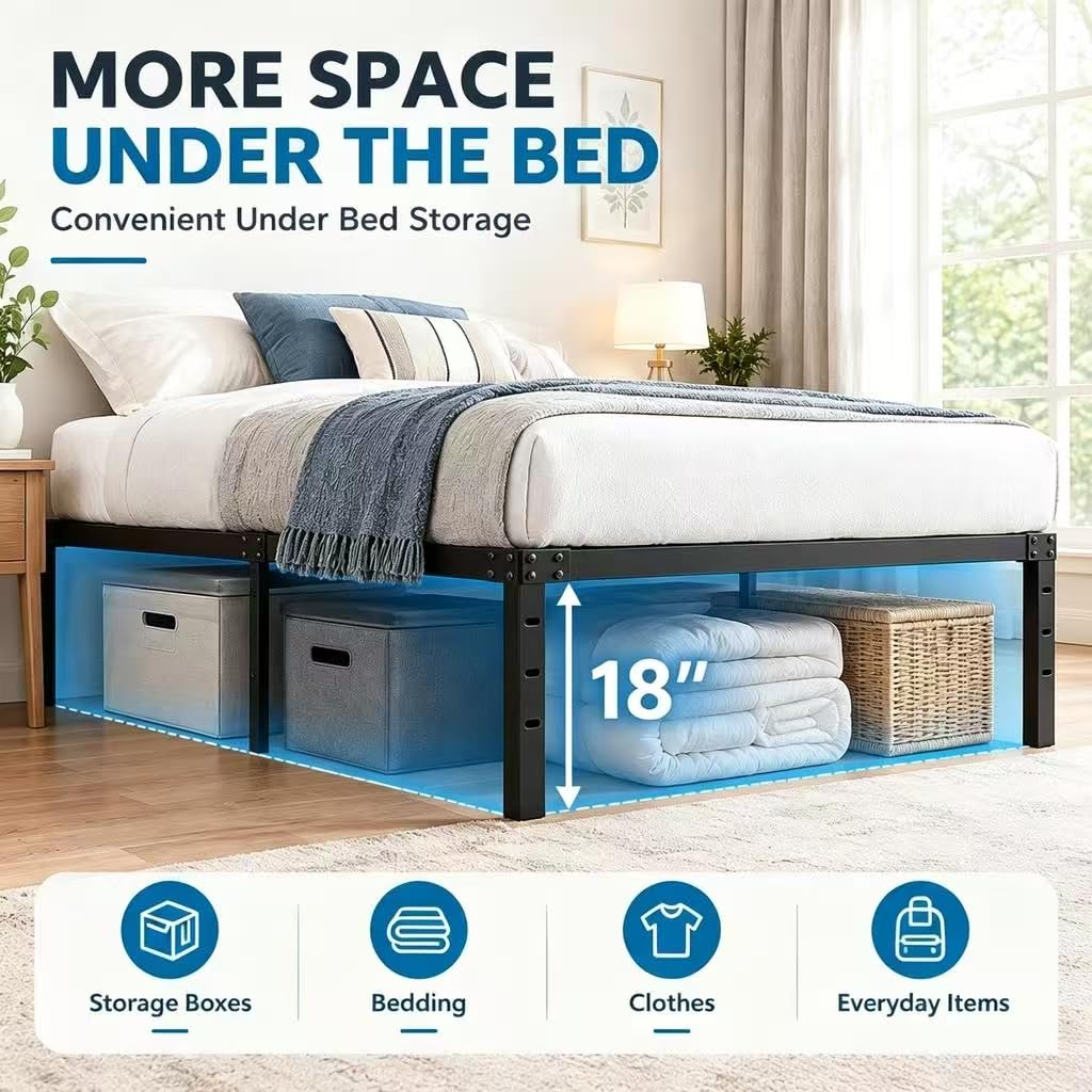 Queen Size Metal Platform Bed Frame D281911