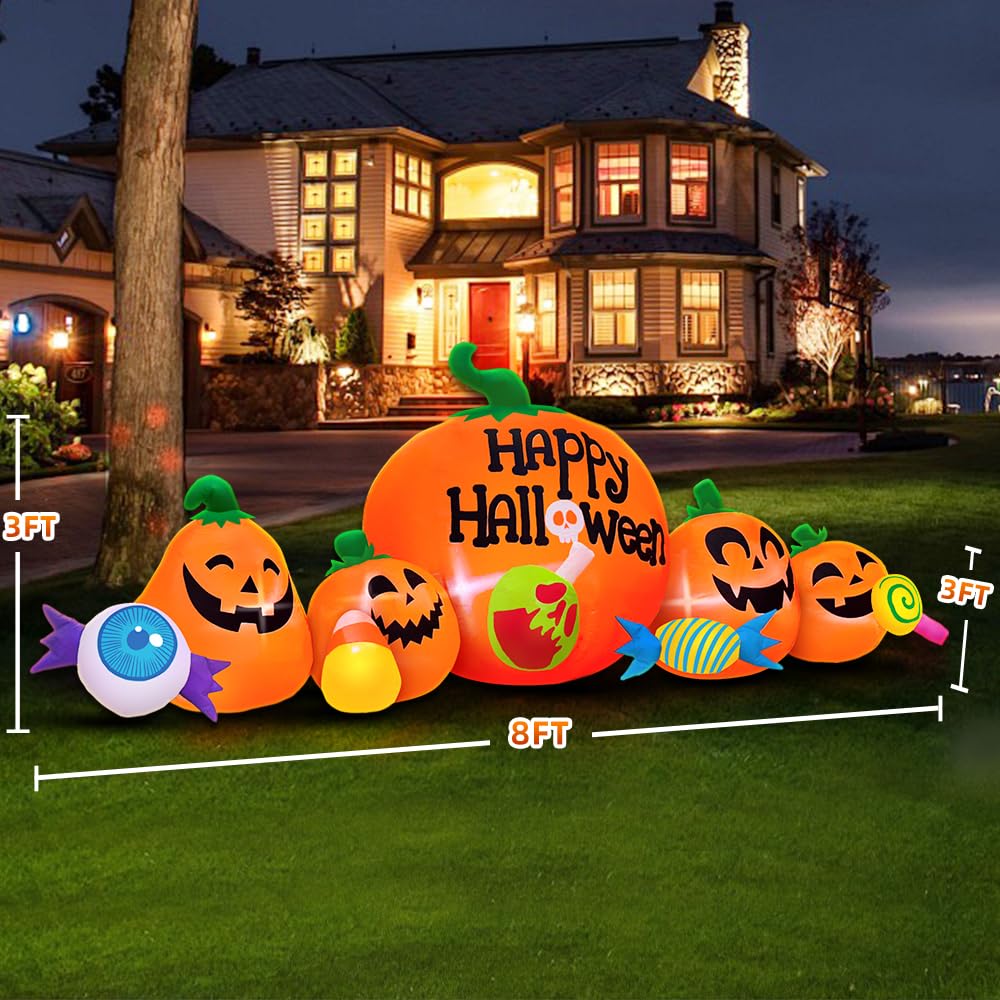 8FT Inflatable Pumpkin Outdoor Decoration with LED R1034