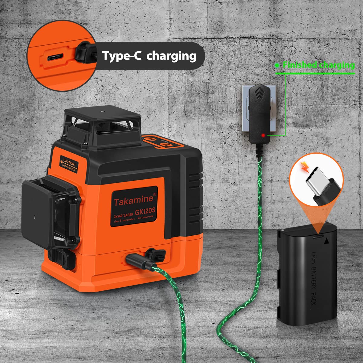 Self Leveling 3D Green Laser Level B780