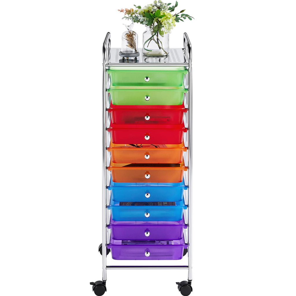 10 Drawer Rolling Cart with Locking Wheels Q8963