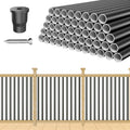 100 Pack 26" Black Aluminum Deck Balusters S6301