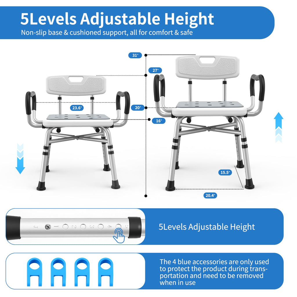 Heavy Duty Shower Chair with Arms and Back G96662