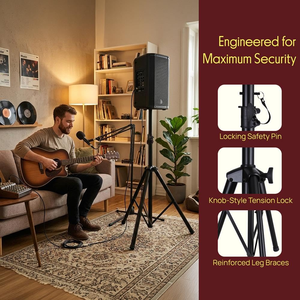 Universal Speaker Stand 2-Pack Height Adjustable Tripod Mount L68416