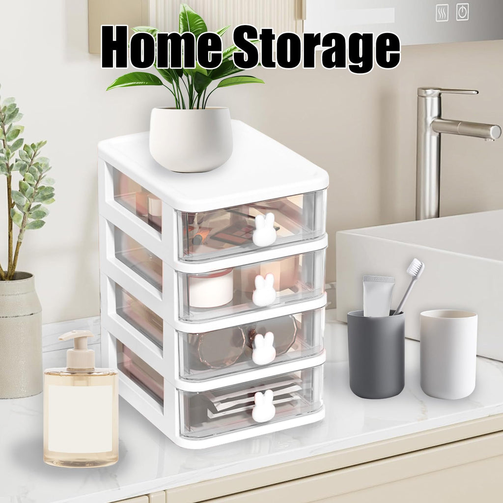 White 3 Tier Small Desk Organizer with Drawer J50451