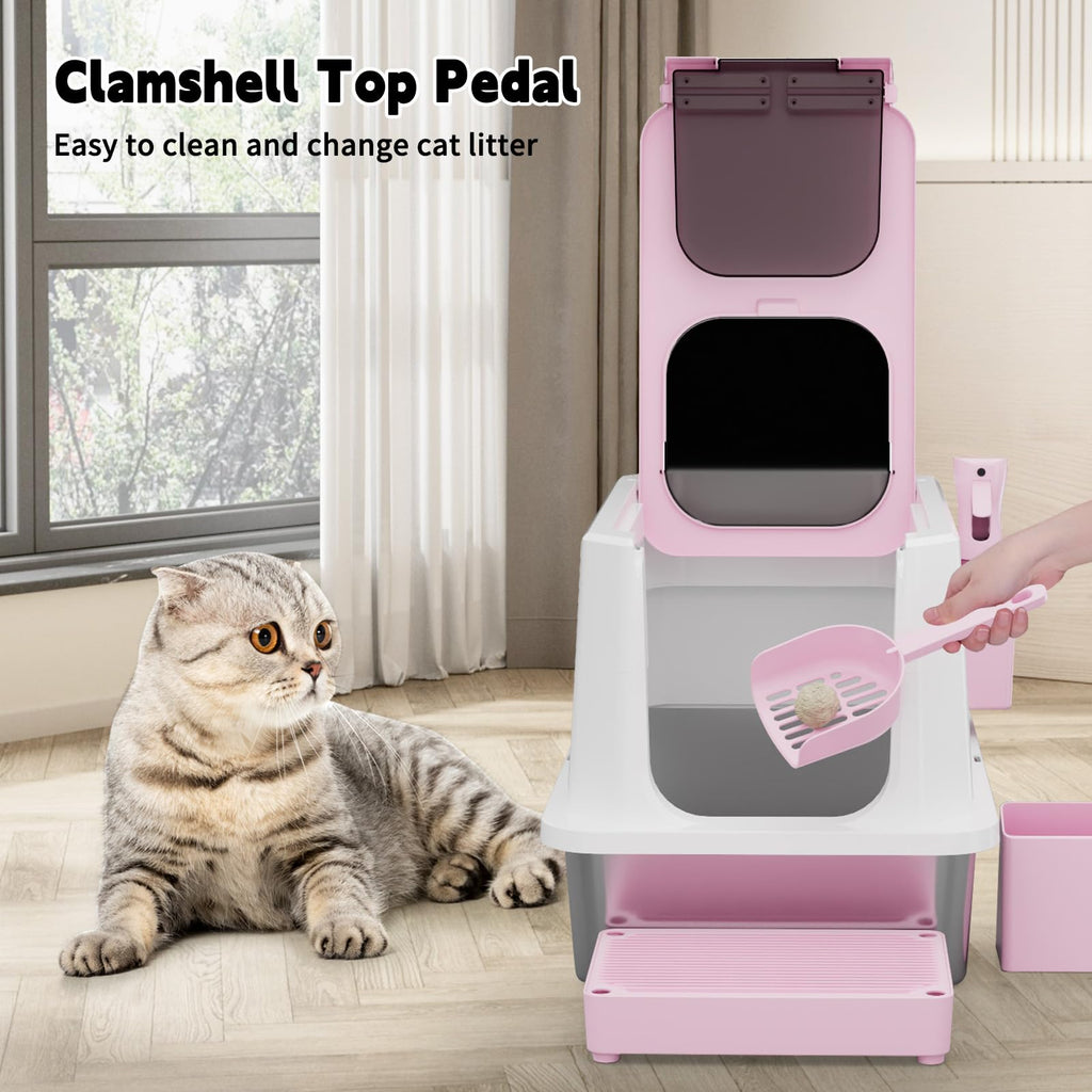 Stainless Enclosed High-Sided Covered Litter Box K651250