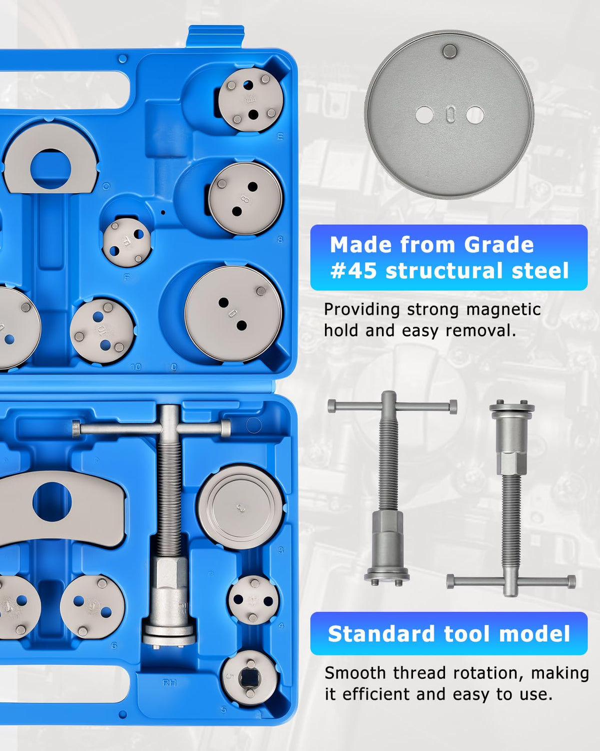 Disc Brake Caliper Piston Rewind Tool Kit Set Q5161