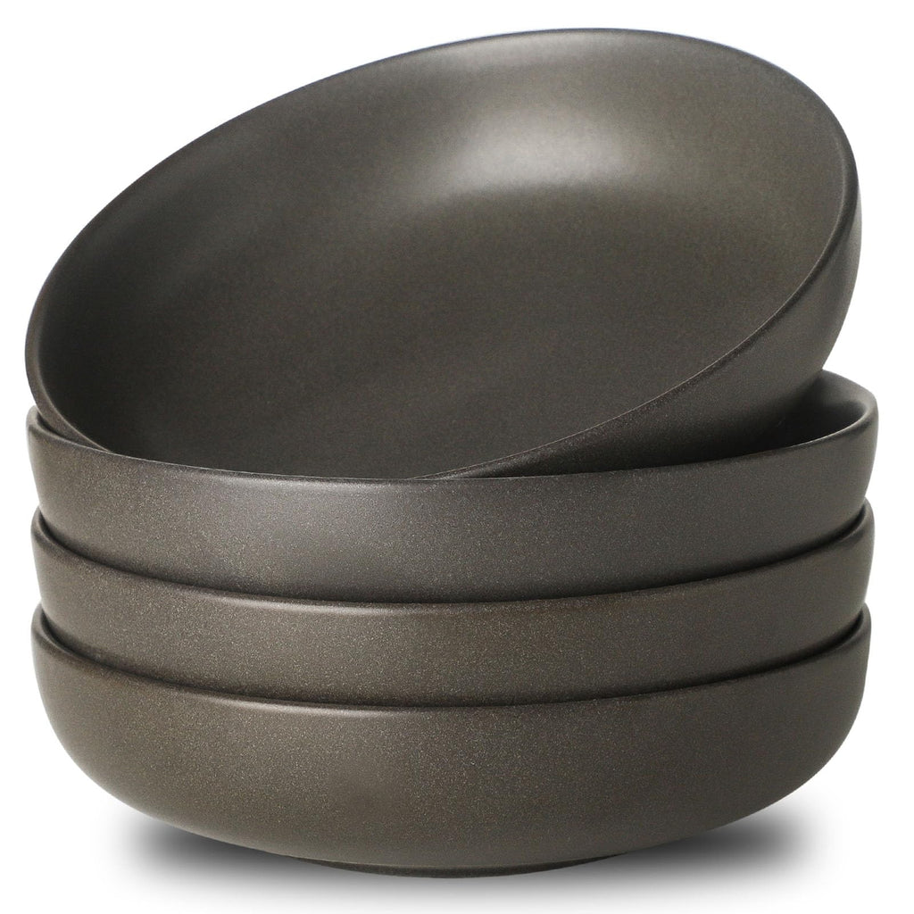 34 oz Stoneware Pasta Bowls Set of 4, Matte Black T423471