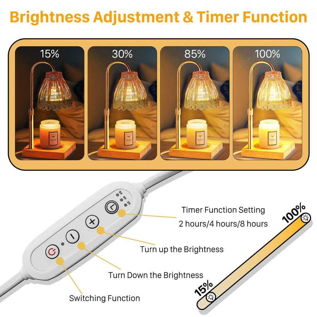 Dual Bulbs Dimmable Adjustable Height Candle Warmer N335017