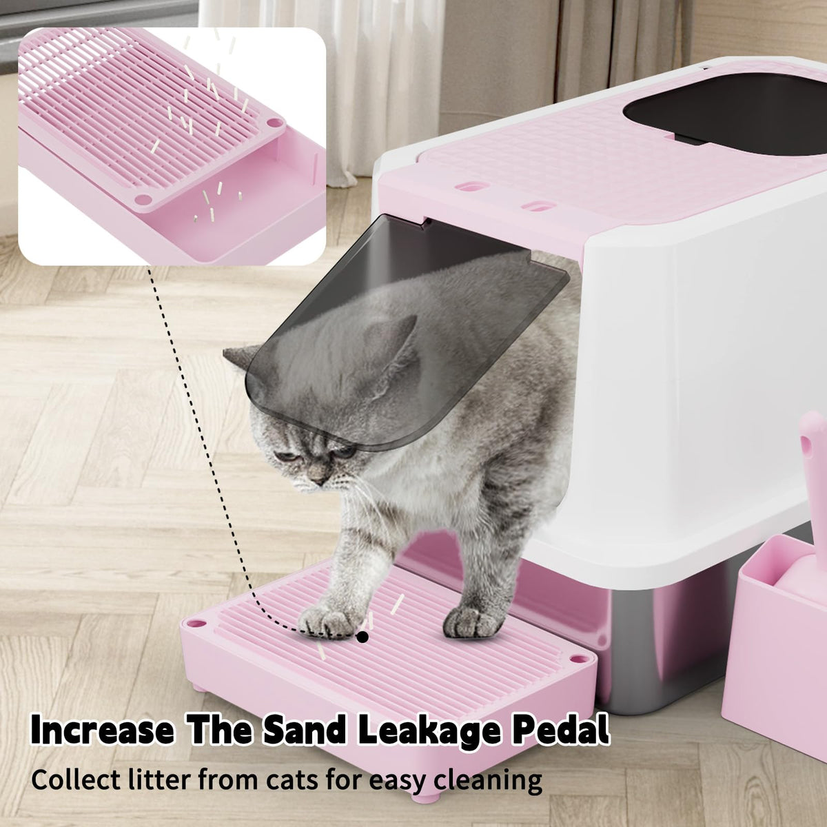 Stainless Enclosed High-Sided Covered Litter Box K651250