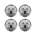 Black and White Bear Leather Coasters Set of 4 W8780