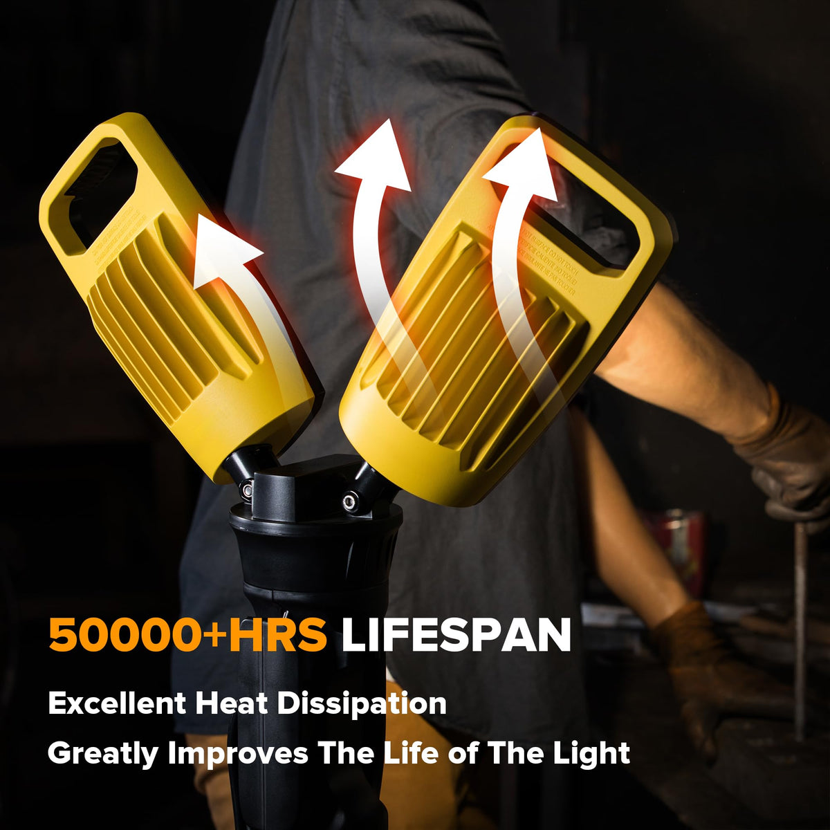 1000 Lumen LED Magnetic Light and 10000 Lumen Work Light with Stand F548574