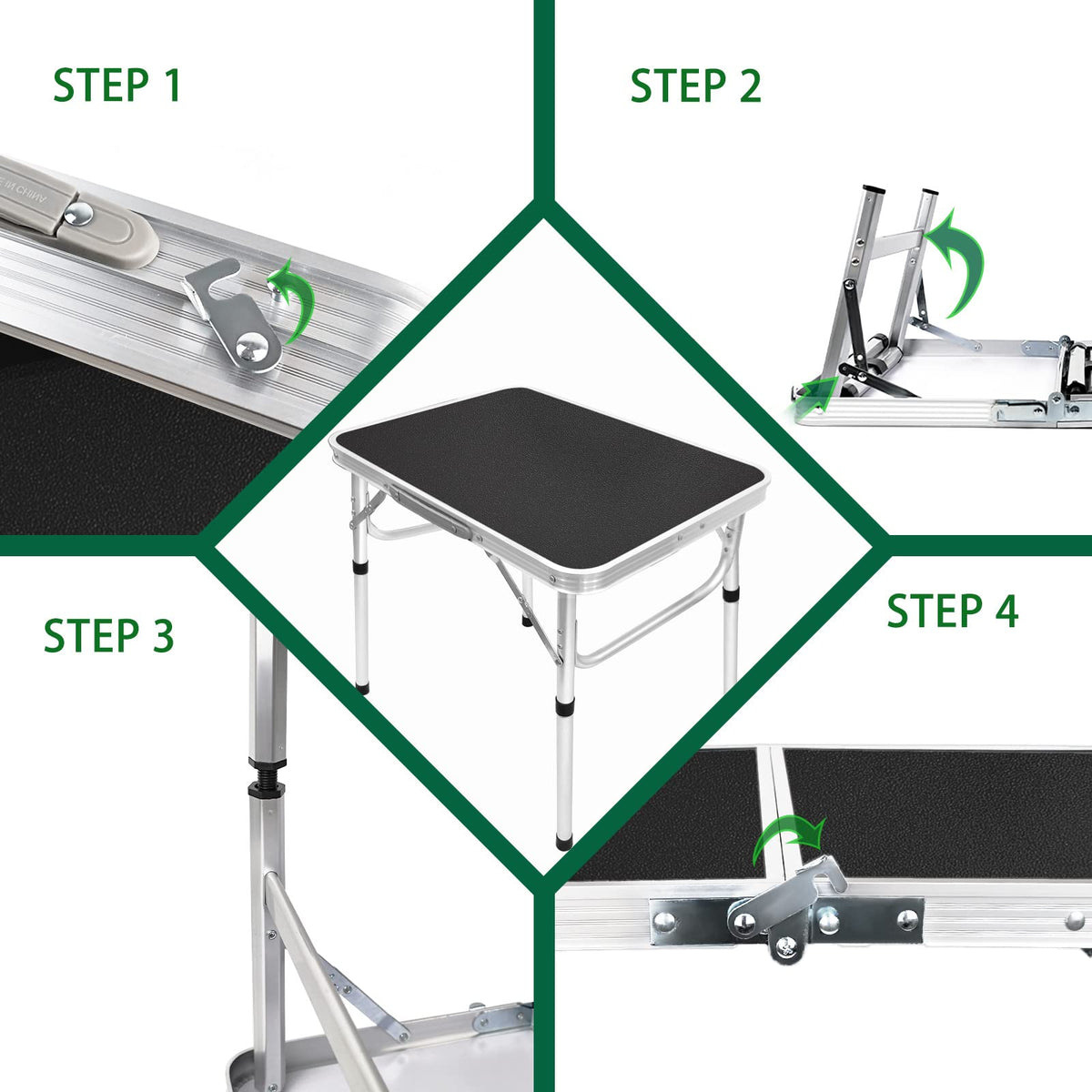2ft Lightweight Adjustable Folding Camping Table L2324