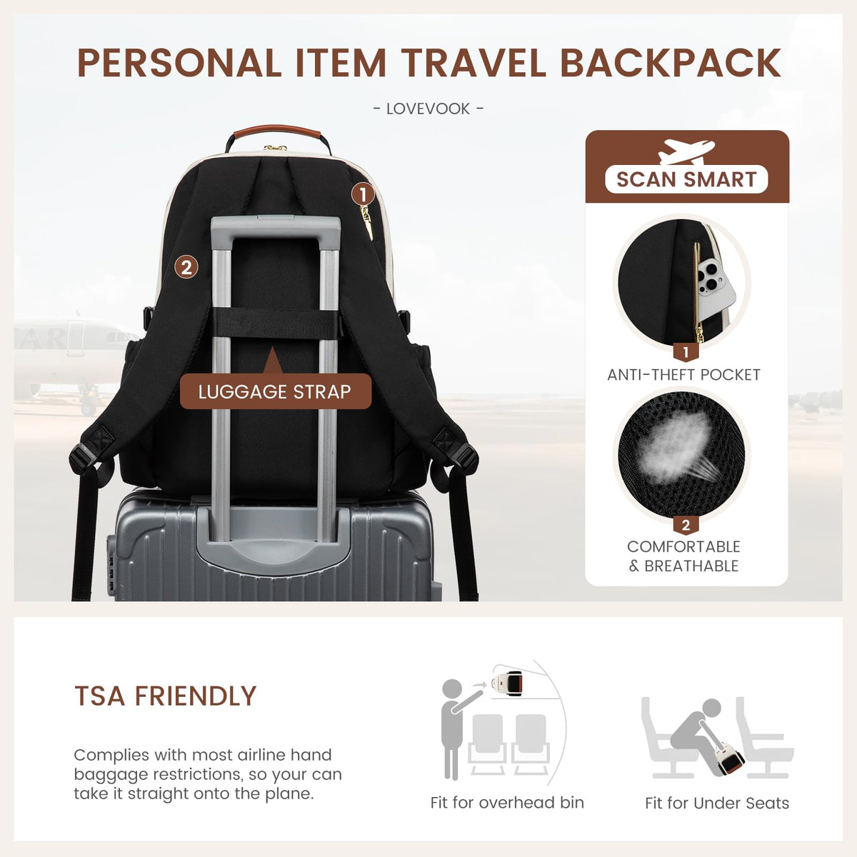 15.6 Inch Laptop Backpack with Pouch Pocket O835
