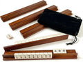 Wooden Mahjong Racks with Pushers Set of 4 X500632