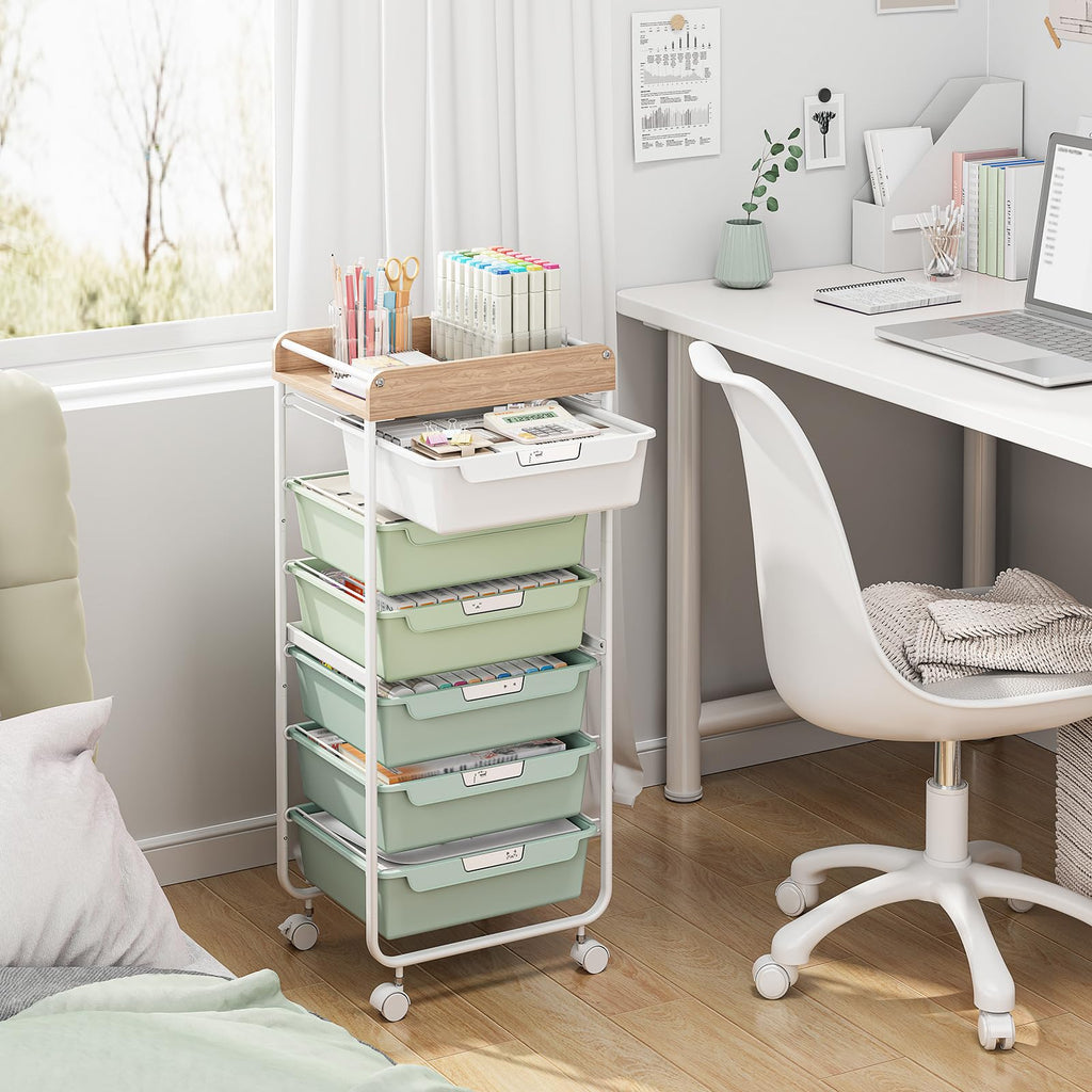 Green Utility Cart with 6 Drawers K292285