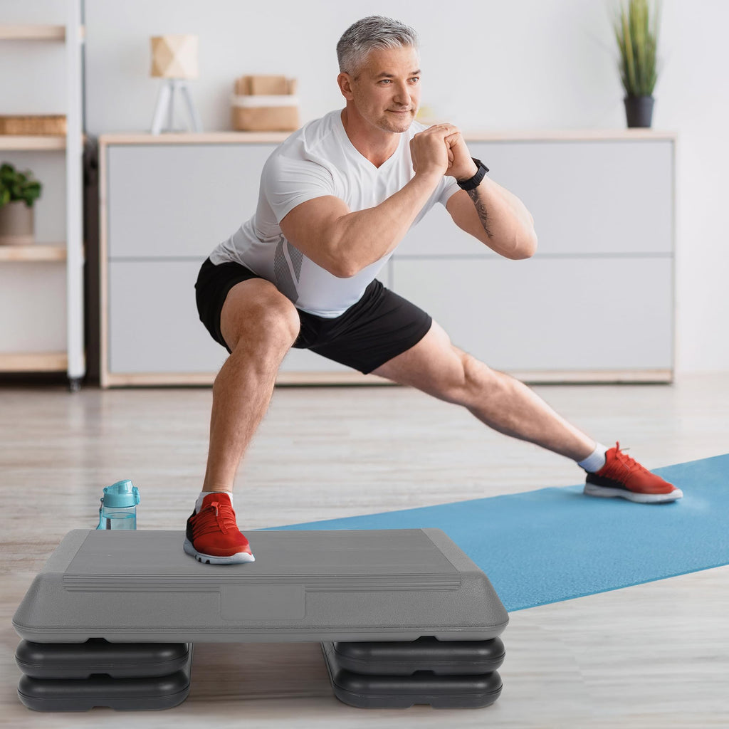 28.5'' Adjustable Exercise Step Platform with 4 Stackable Risers Q146048