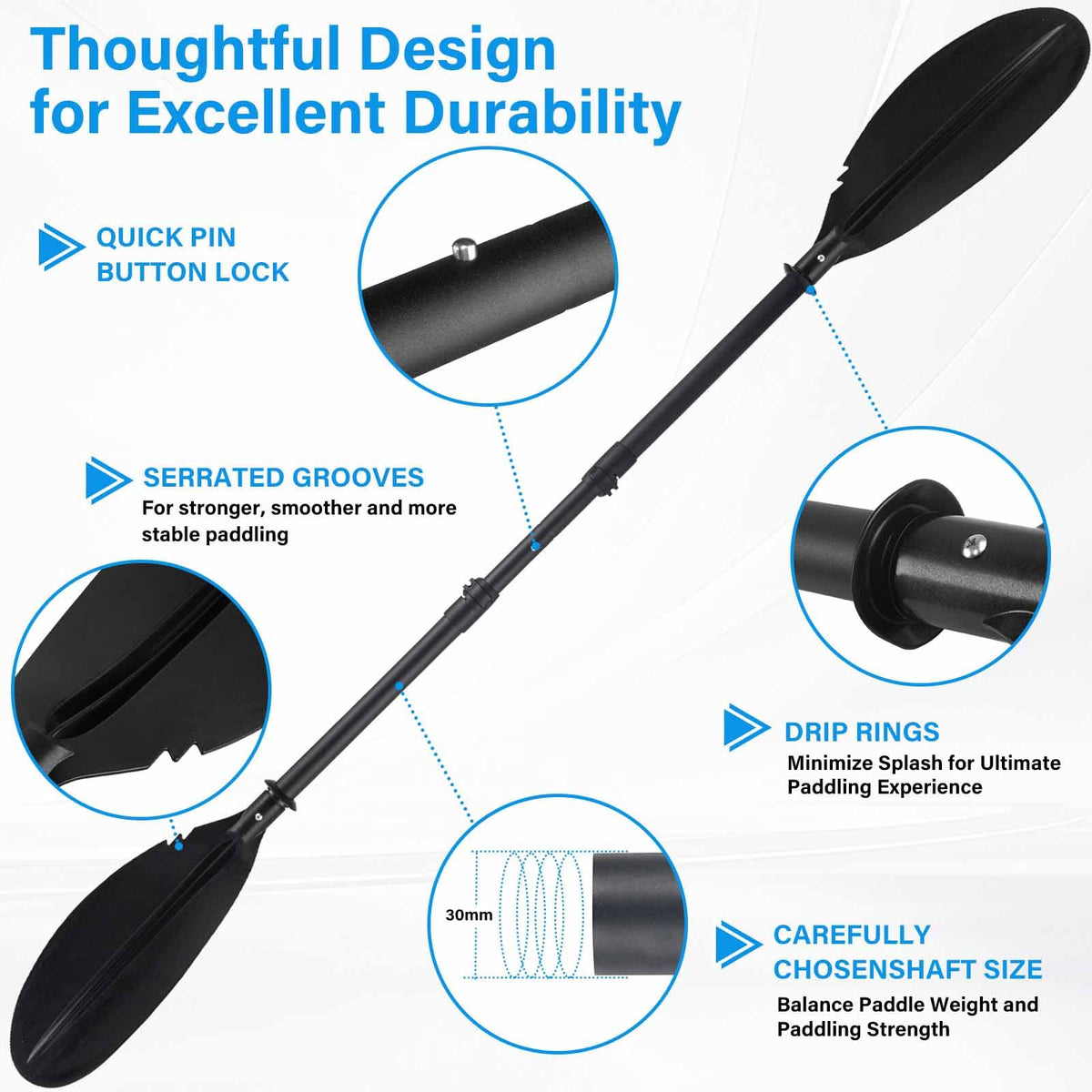 Adjustable Kayak Paddle with Drip Loop I5086