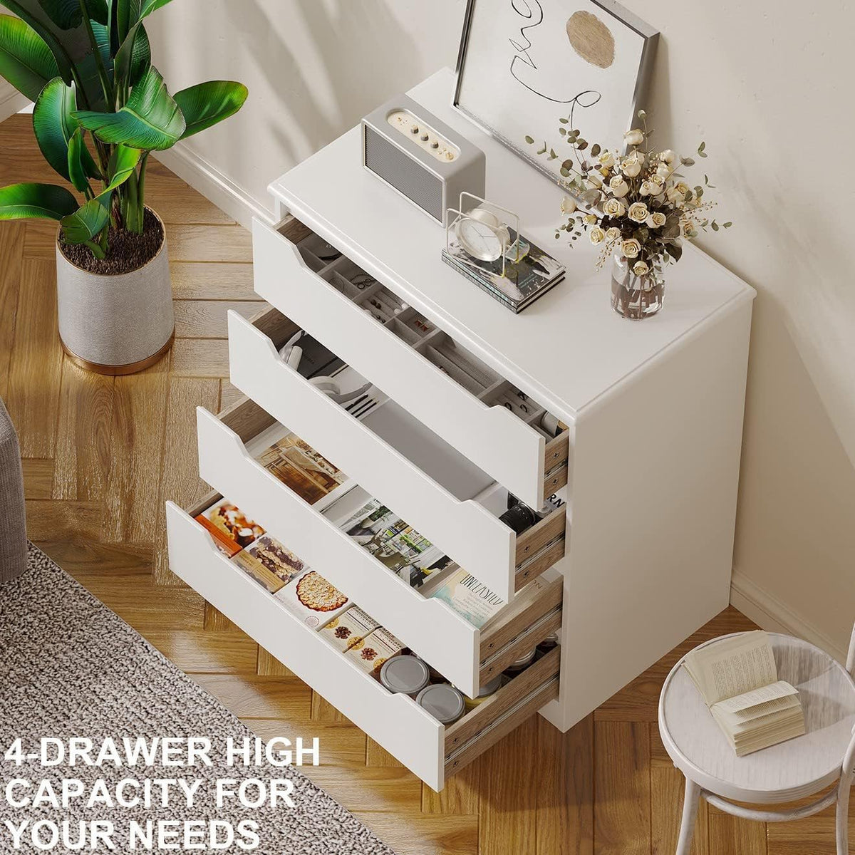 White 4 Drawer Dresser V19660
