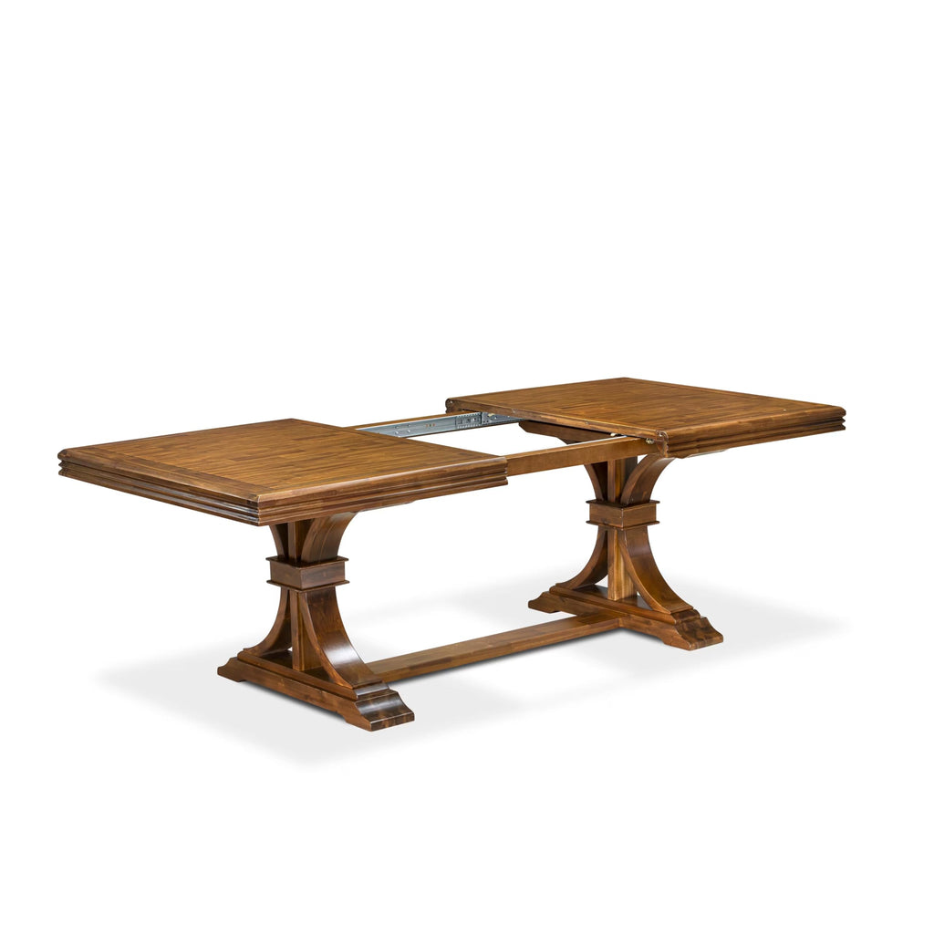 9 Piece Dining Table Set with 8 Beige Polyester Chairs I31152
