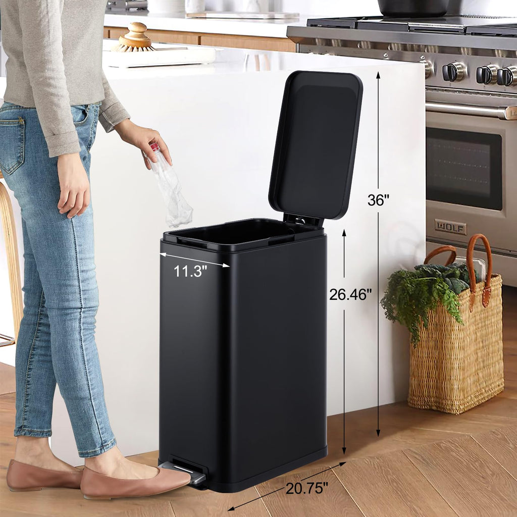 13 Gallon Stainless Steel Step Trash Can E9291