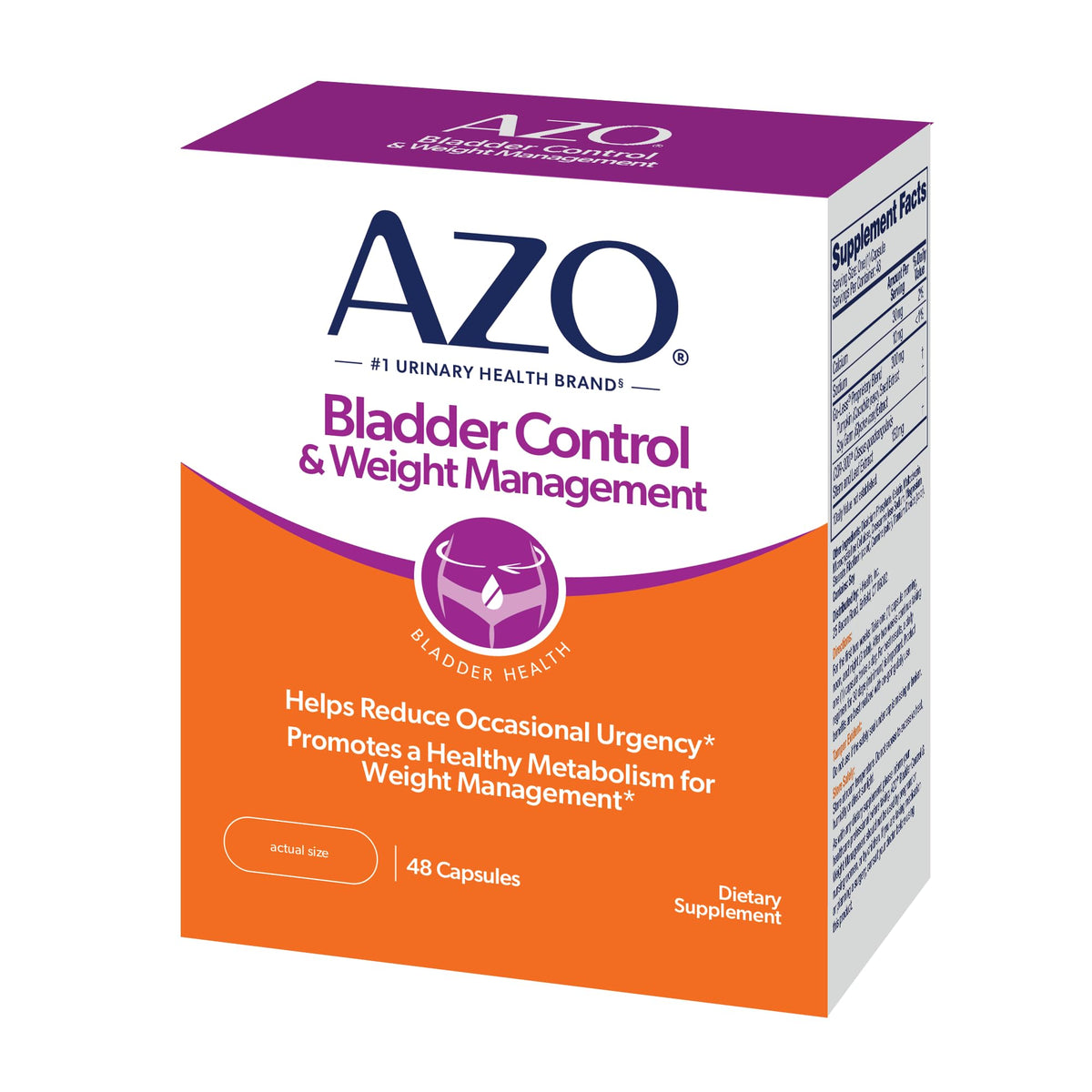 Bladder Control & Weight Management Supplement 48 Capsules O8260