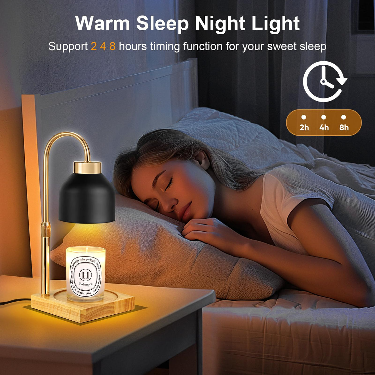 Adjustable Dimmable Electric Candle Warmer Lamp with Timer K9387