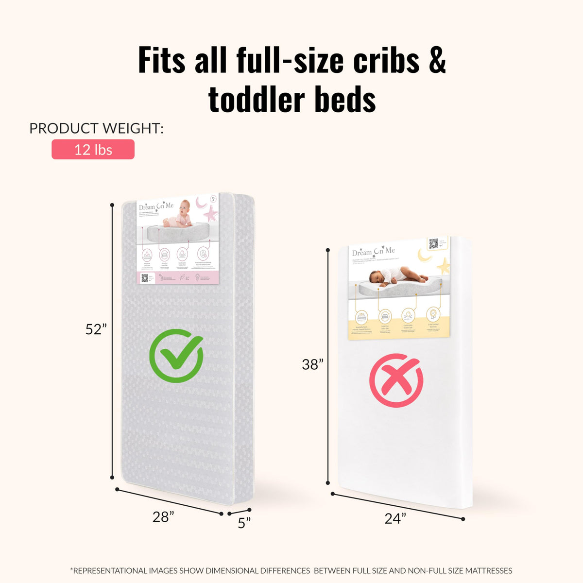 2-in-1 Baby Crib Mattress E44484