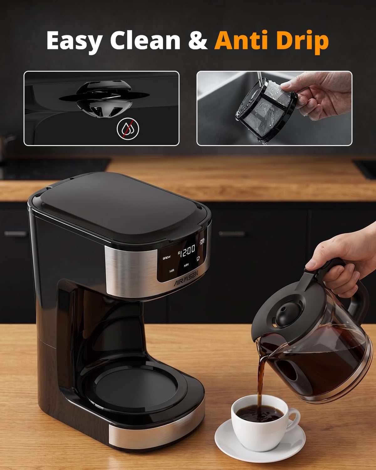 12-Cup Programmable Drip Coffee Maker D495