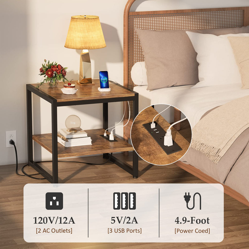 End Table with Charging Station, 2 Pack Q8422
