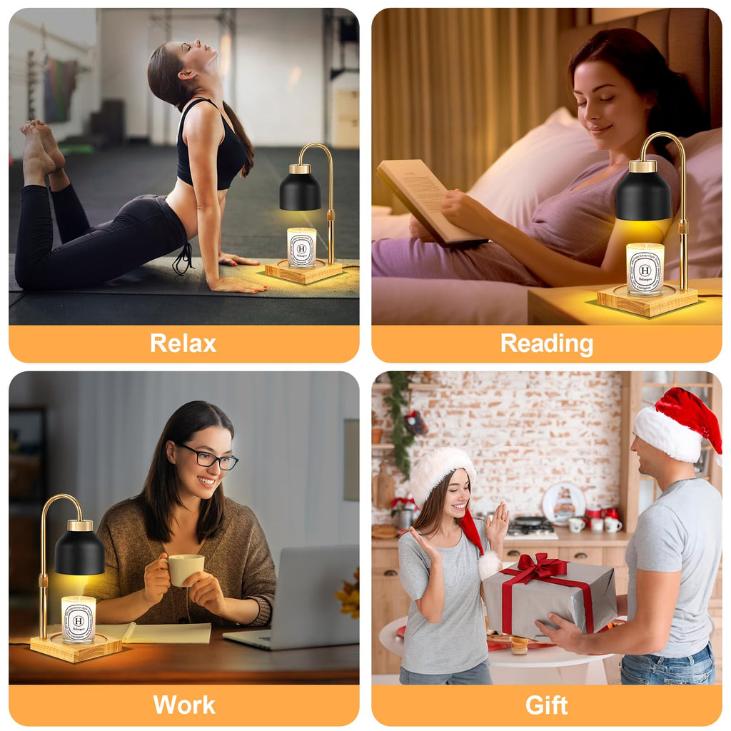 Adjustable Dimmable Electric Candle Warmer Lamp with Timer K9387