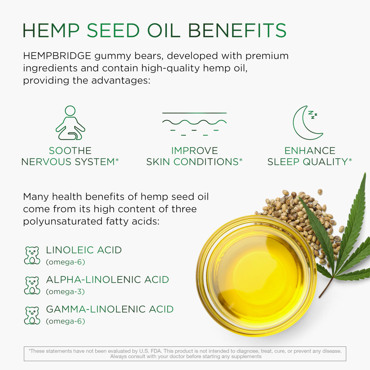 Hemp Gummies with Omega 3 6 9, 60 Count Z2320