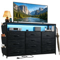 10 Drawer Dresser with LED Lights & Power Outlets D674522