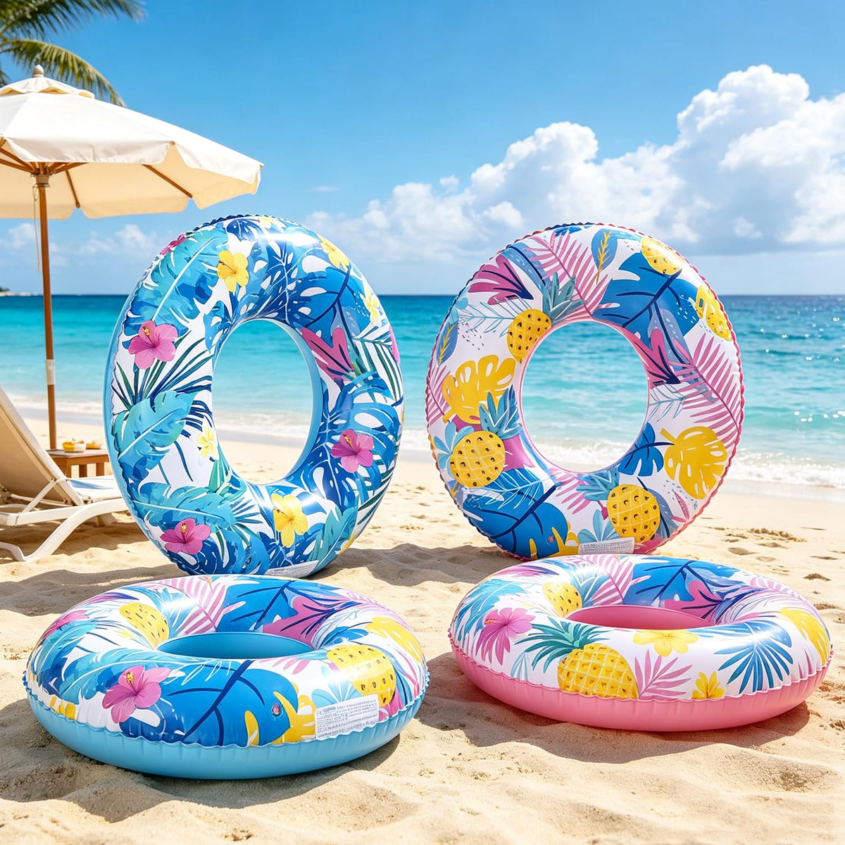 4-Pack 35" Inflatable Pool Floats M900