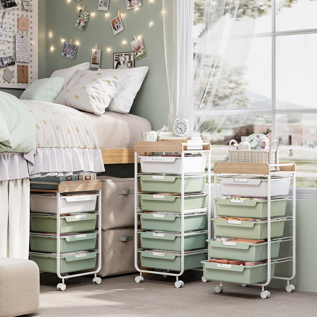 Green Utility Cart with 6 Drawers K292285