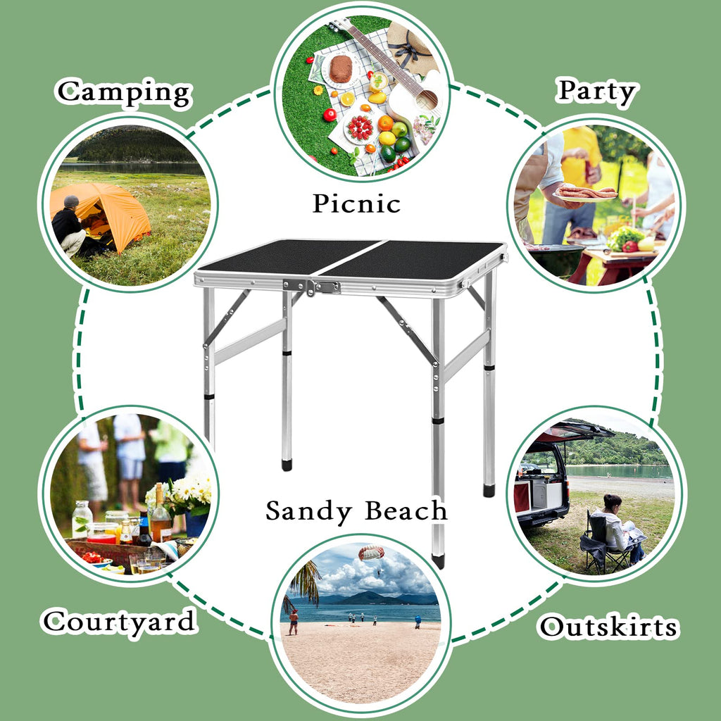 2ft Lightweight Adjustable Folding Camping Table L2324