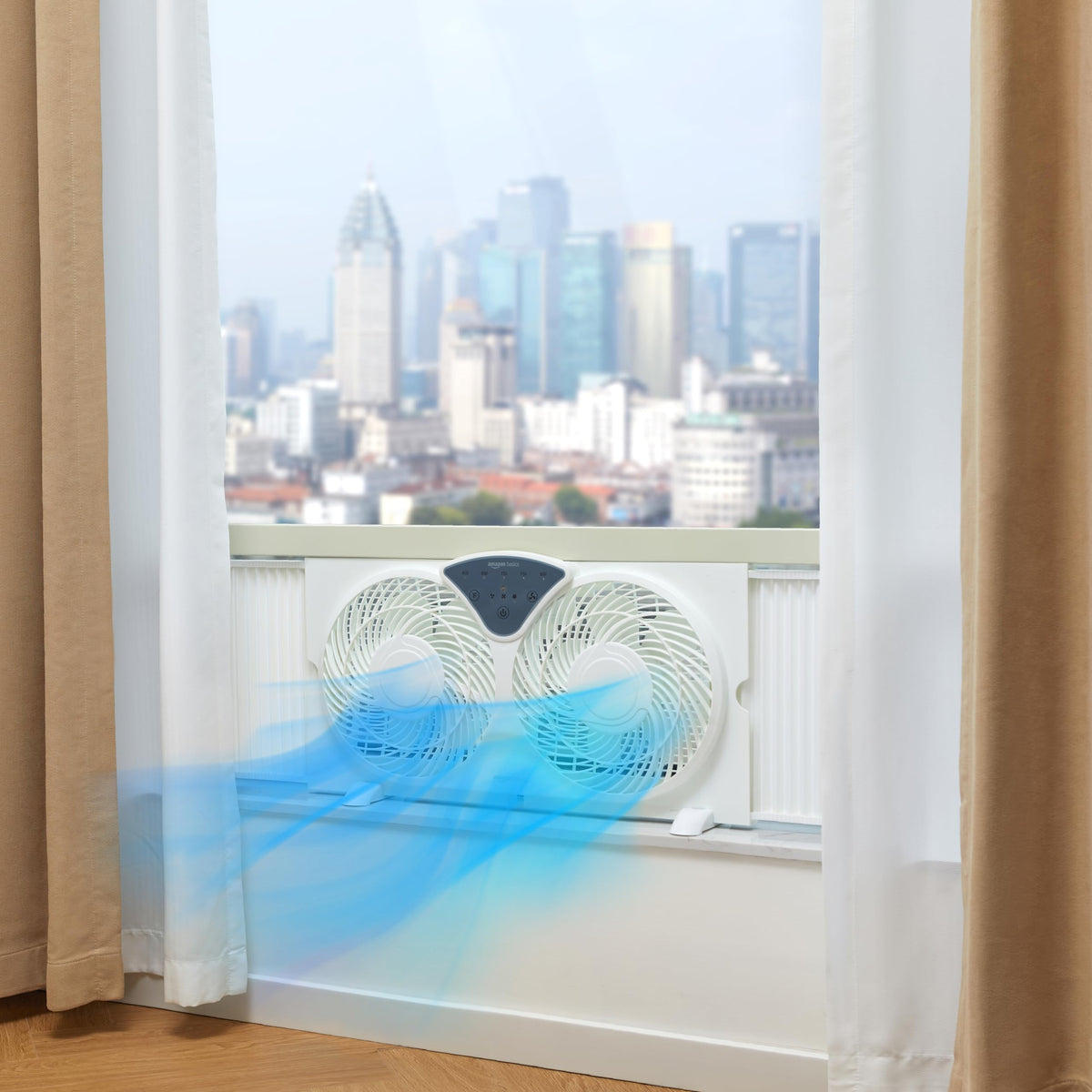 Twin Window Fan with Reversible Airflow, 3 Speeds, White M299