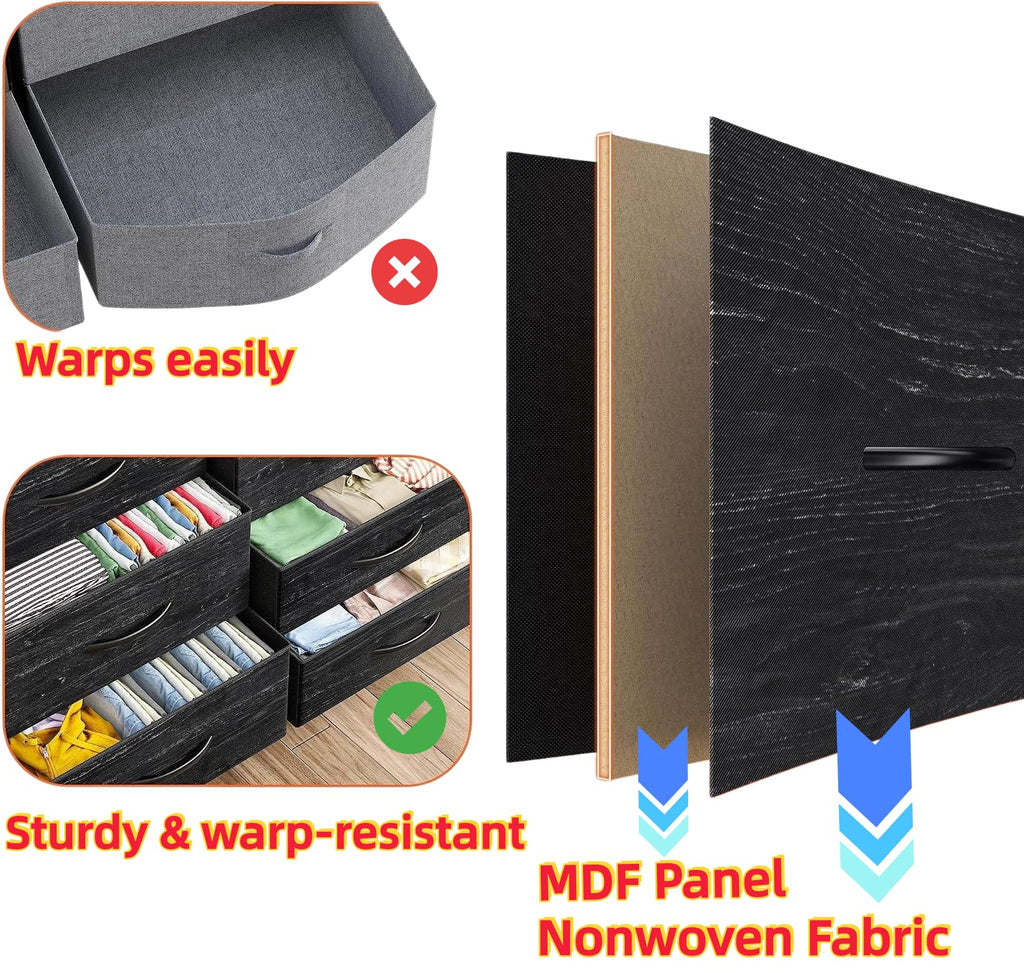 10 Drawer Dresser with LED Lights & Power Outlets D674522
