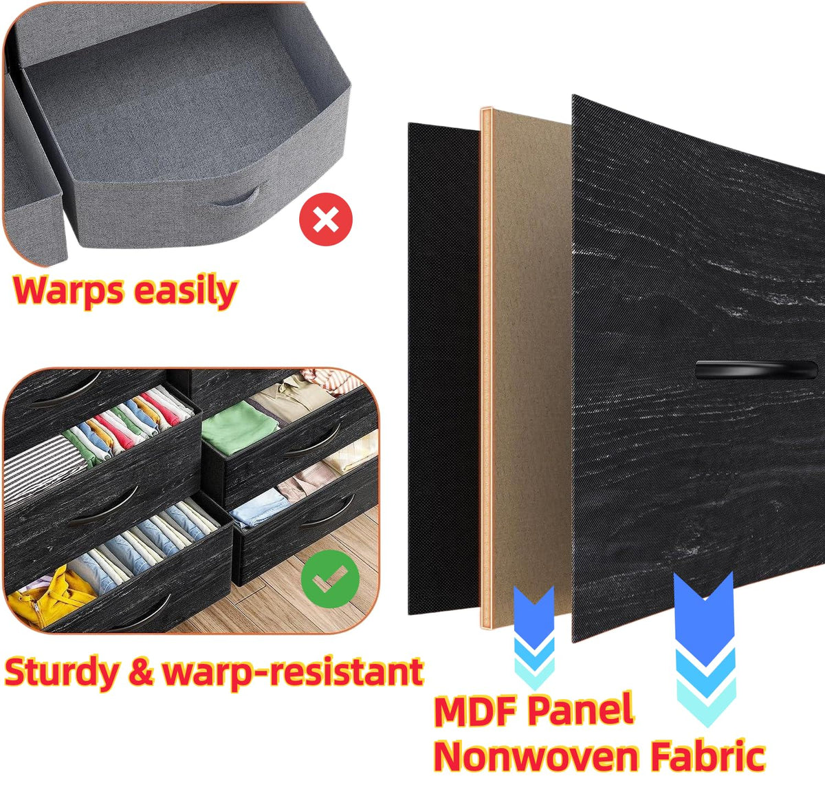 10 Drawer Dresser with LED Lights & Power Outlets D674522