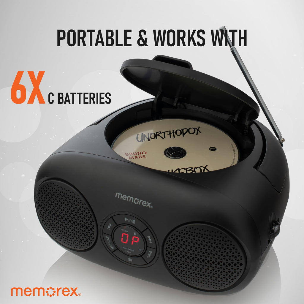 AM/FM Top Loading CD Player Portable Stereo with Auxiliary Input and LED Display L8479