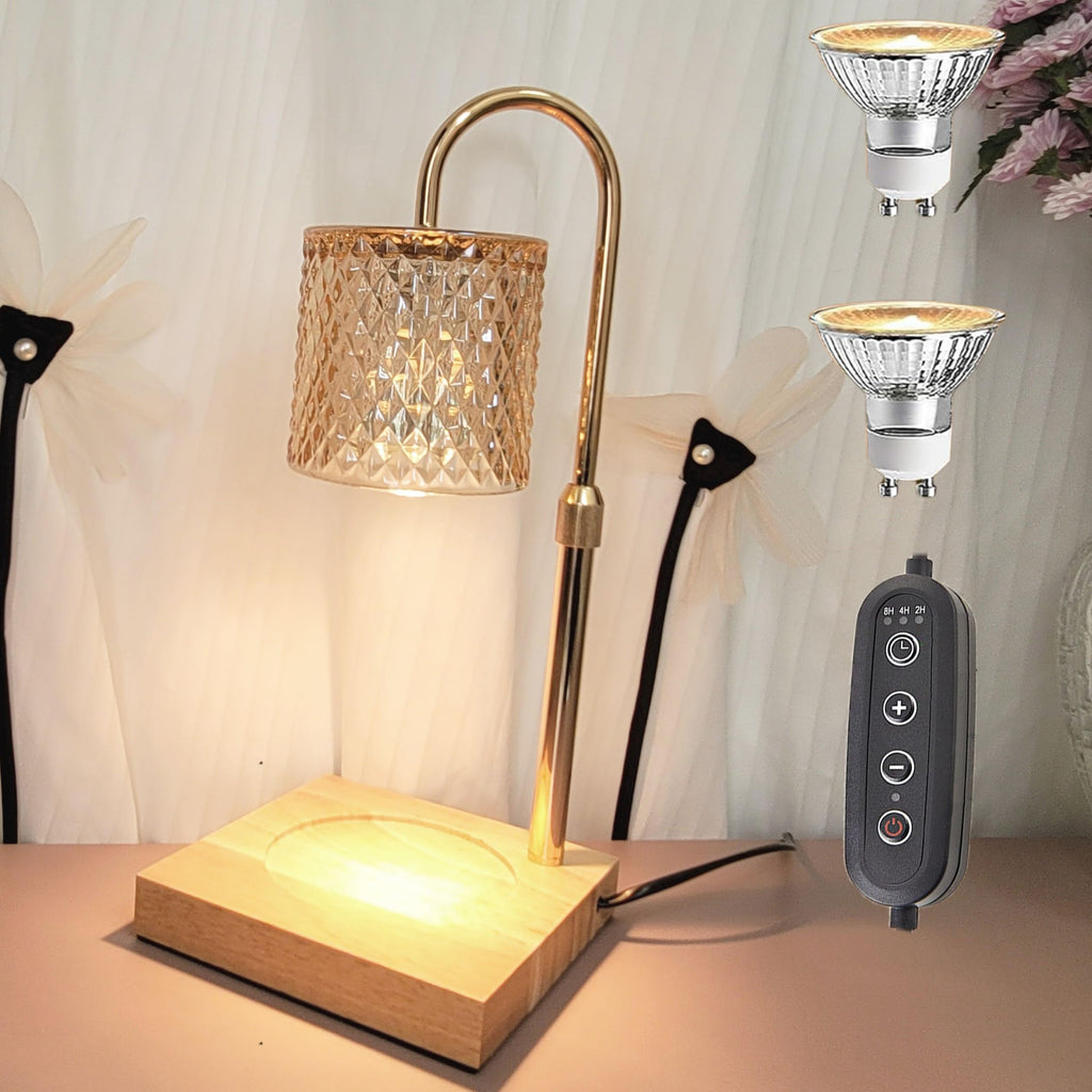 Flameless Candle Warmer Lamp with Timer, Dimmer, and Adjustable Height P17406