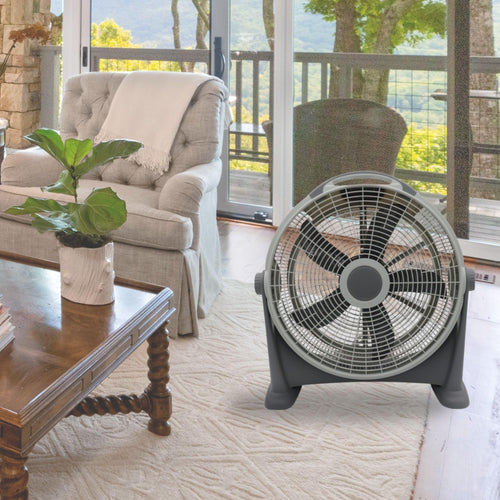 20 Inch High Velocity Fan, 3 Speed, White/Gray L5557
