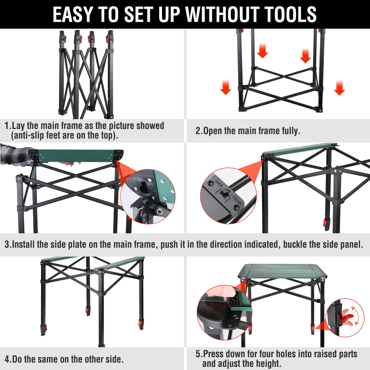 Folding Camping Aluminum Table W60764