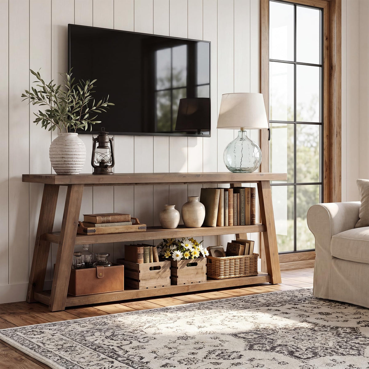 63" Solid Wood TV Stand T449