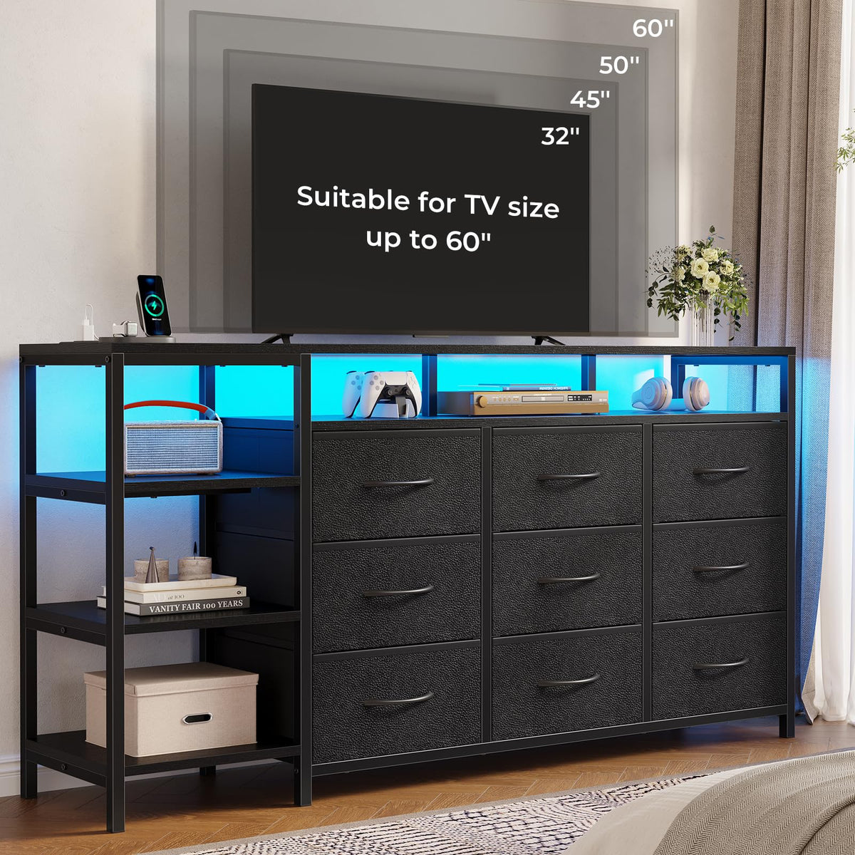 Black TV Stand J415