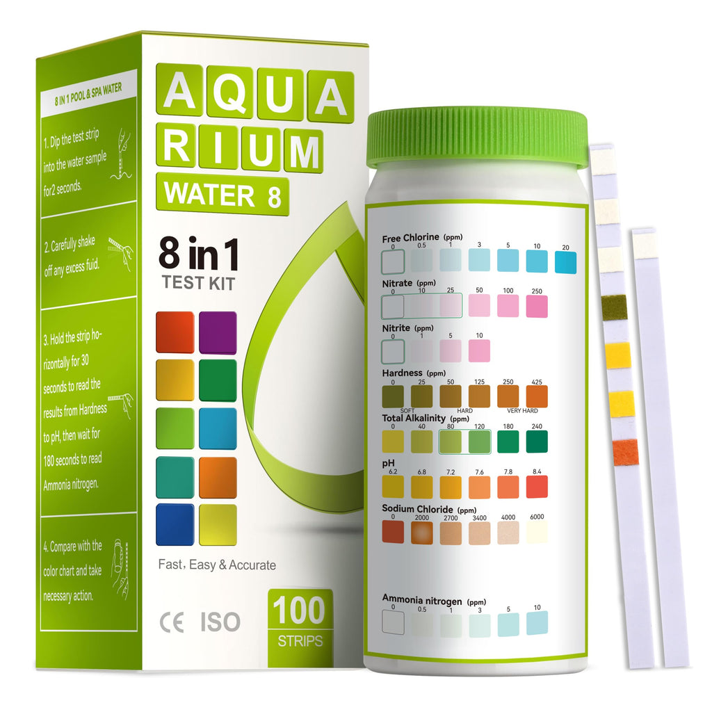 Aquarium Ammonia Test Strips 8-in-1 100 Strips M798931