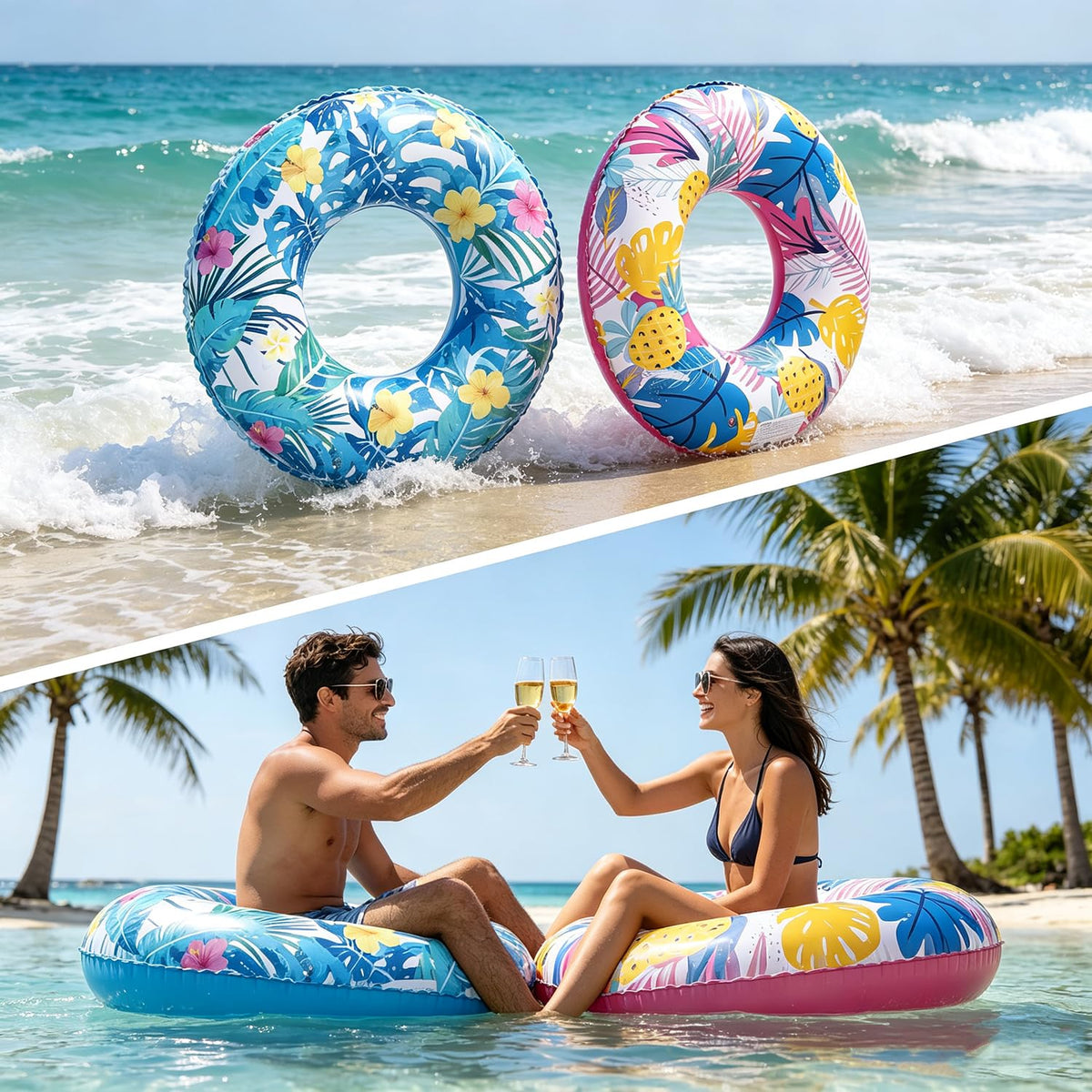 4-Pack 35" Inflatable Pool Floats M900