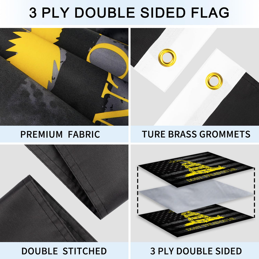 6ft Stainless Steel Spinning Flag Pole with 3x5 ft Double Sided Flag J9496