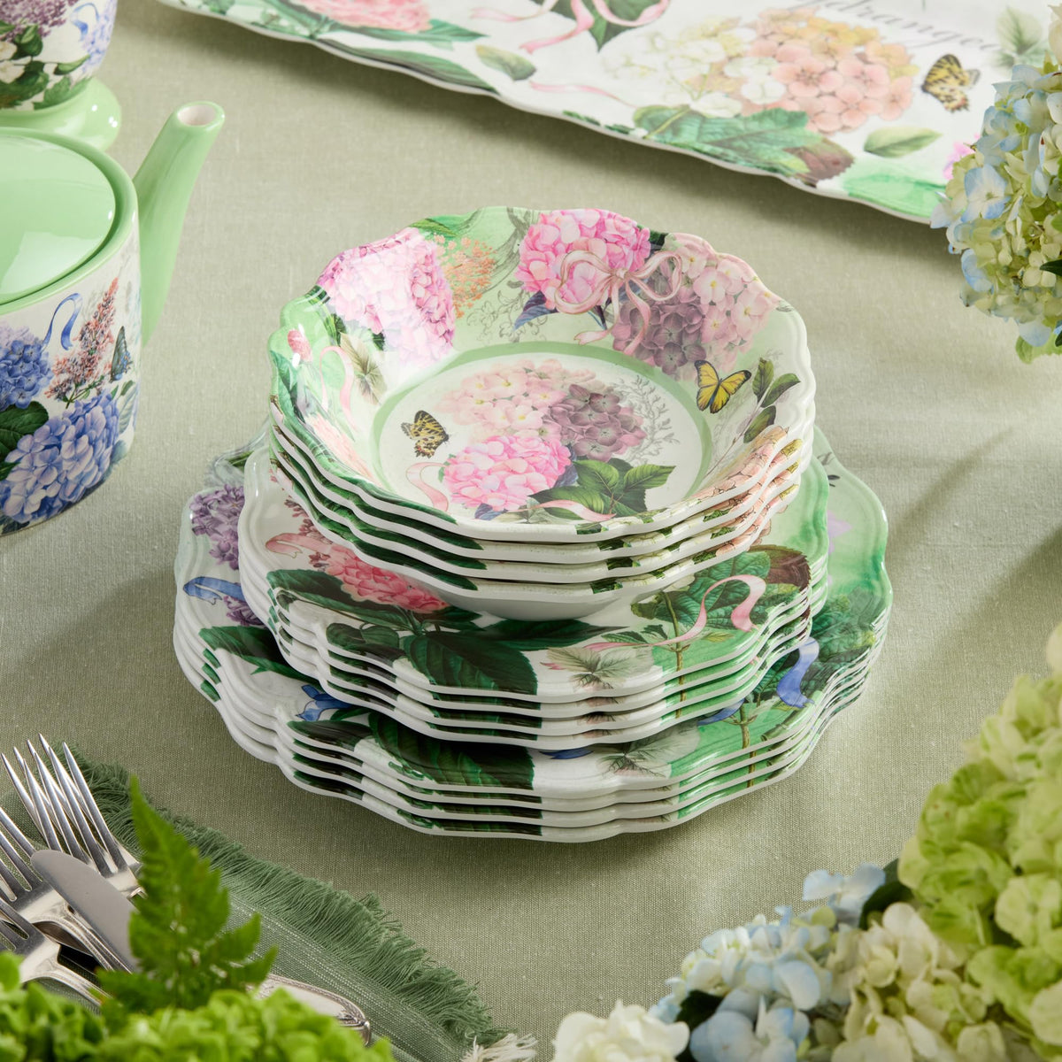 Melamine 12-Piece Dinnerware Set Service for 4 Y6926